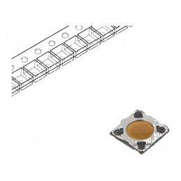 Microîntrerupător TACT SPST 0,02A/15VDC SMT 0,43mm | Electronic-mag.ro | Componente Electronice