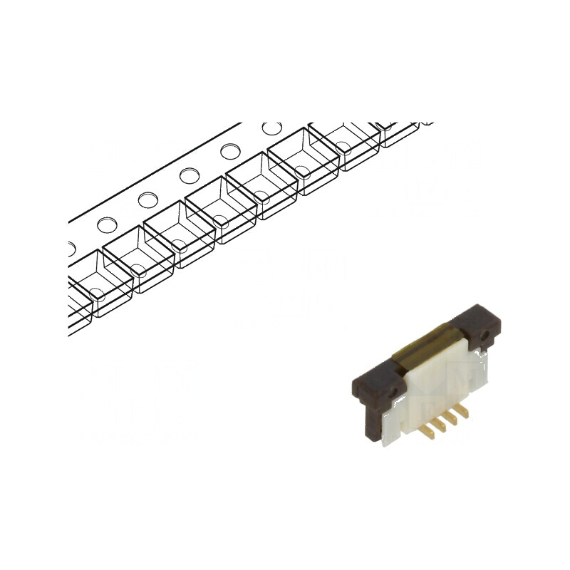 Conector FFC/FPC vertical 4 PIN ZIF SMT 125V 1A gold flash | Electronic-mag.ro | Componente Electronice Conector FFC/FPC vertical 4 PIN ZIF SMT 125V 1A gold flash | Electronic-mag.ro | Componente Electronice