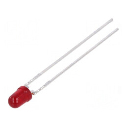 LED 3mm roșie 22-45mcd 60° convex | Electronic-mag.ro | Componente Electronice