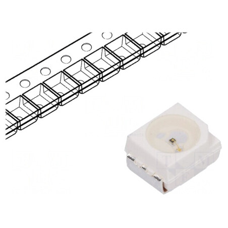 LED SMD 3528 PLCC2 Roșie 20mA 71,5÷100mcd 120° 3,5x2,8x1,9mm 20m | Electronic-mag.ro | Componente Electronice