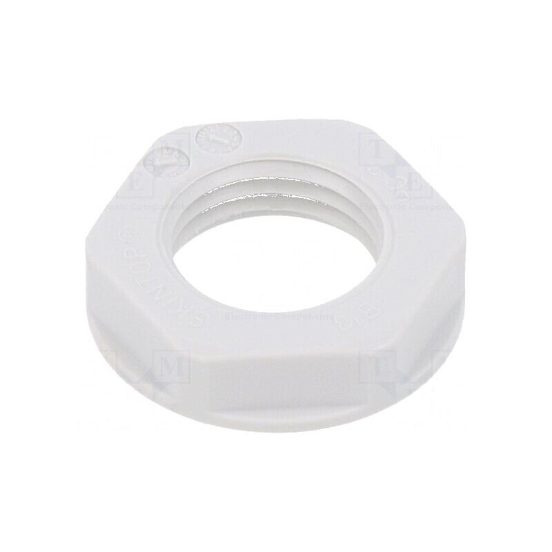 Piuliță PG7 polistiren 19mm gri deschis pentru temperaturi 20÷70°C Filet PG | Electronic-mag.ro | Componente Electronice