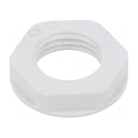 Piuliță PG7 polistiren 19mm gri deschis pentru temperaturi 20÷70°C Filet PG | Electronic-mag.ro | Componente Electronice