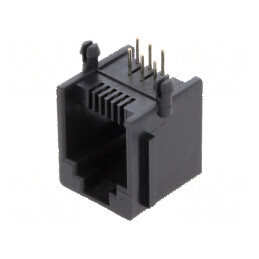 Conector RJ12 soclu 6p6c THT unghi | Electronic-mag.ro | Componente Electronice