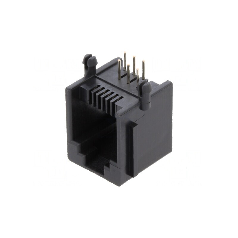 Conector RJ12 soclu 6p6c THT unghi | Electronic-mag.ro | Componente Electronice