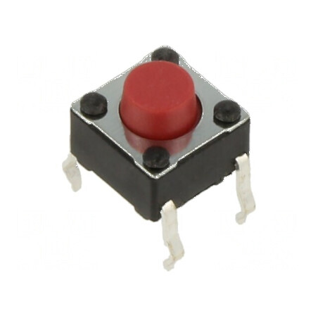 Microîntrerupător TACT SPST-NO 0,05A/12VDC THT | Electronic-mag.ro | Componente Electronice
