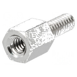 Piuliță distanțieră filetată 6mm UNC4-40 alamă | Electronic-mag.ro | Componente Electronice
