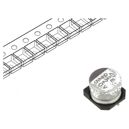 Condensator electrolitic SMD 22uF 50V Ø8x6,2mm ±20% 1000h | Electronic-mag.ro | Componente Electronice