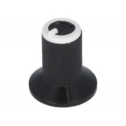 Buton rotativ cu flanșă plastic Ø6mm Ø10x19mm negru | Electronic-mag.ro | Componente Electronice