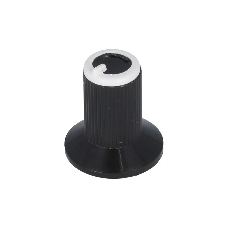 Buton rotativ cu flanșă plastic Ø6mm Ø10x19mm negru | Electronic-mag.ro | Componente Electronice