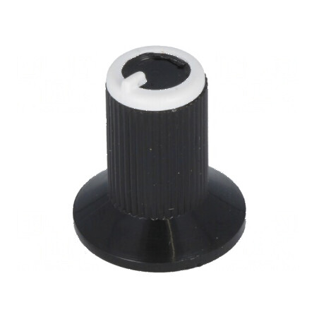 Buton rotativ cu flanșă plastic Ø6mm Ø10x19mm negru | Electronic-mag.ro | Componente Electronice