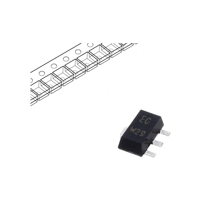 Tranzistor NPN bipolar Darlington 60V 0,5A 1,3W SC62 SOT89 | Electronic-mag.ro | Componente Electronice Tranzistor NPN bipolar Darlington 60V 0,5A 1,3W SC62 SOT89 | Electronic-mag.ro | Componente Electronice
