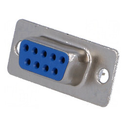 D-Sub 9 PIN Soclu Mamă Drept THT 5A Aurit | Electronic-mag.ro | Componente Electronice