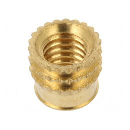 Adaos filetat alamă M6 BN 37885 7,7mm pentru plastic | Electronic-mag.ro | Componente Electronice