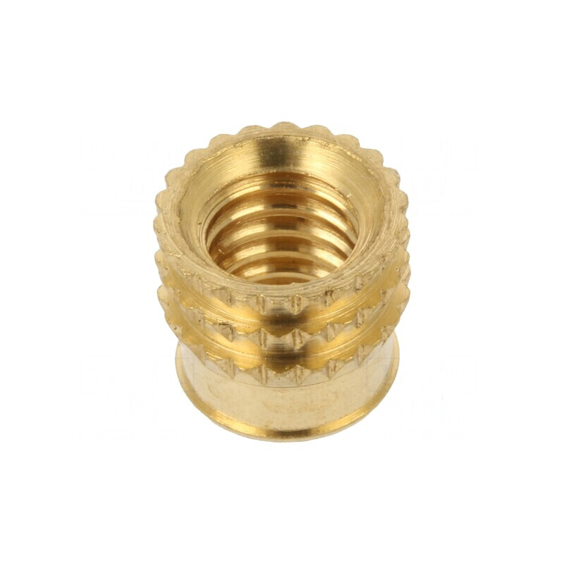 Adaos filetat alamă M6 BN 37885 7,7mm pentru plastic | Electronic-mag.ro | Componente Electronice Adaos filetat alamă M6 BN 37885 7,7mm pentru plastic | Electronic-mag.ro | Componente Electronice