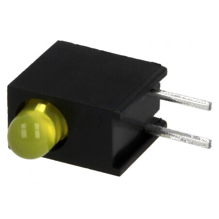 LED 3mm galben în carcasă - 1 diode 20mA 40° 2,1÷2,5V | Electronic-mag.ro | Componente Electronice