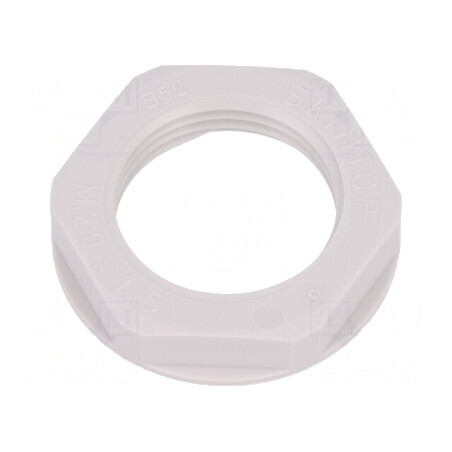 Piuliță M20 poliamidă UL94V-2 27mm gri deschis pentru temperaturi -20÷100°C | Electronic-mag.ro | Componente Electronice