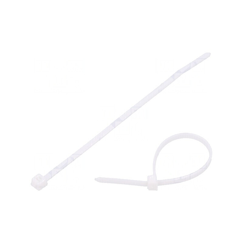 Colier de strângere poliamidă albă 100mm 80N T18R | Electronic-mag.ro | Componente Electronice