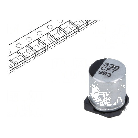 Condensator electrolitic SMD 330uF 16V 6,3x7,7mm low ESR | Electronic-mag.ro | Componente Electronice