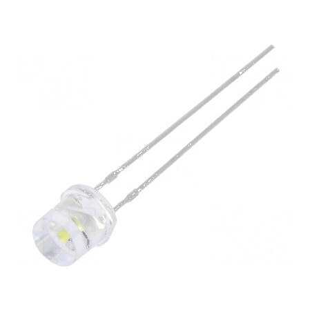 LED 5mm Alb Rece 2500mcd 140° Plat 12V | Electronic-mag.ro | Componente Electronice