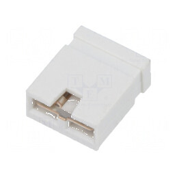 Conector cablu-placă jumper mamă Mini-Jump 2,54mm PIN 2 albă | Electronic-mag.ro | Componente Electronice