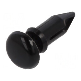 Diblu poliamidă negru 9,5mm lungime 3,7mm diametru orificiu montare | Electronic-mag.ro | Componente Electronice