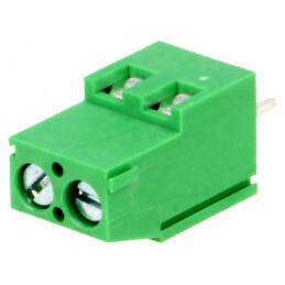 Regletă de conexiuni pentru PCB 90° 5mm, 2 piste, 2,5mm² | Electronic-mag.ro | Componente Electronice