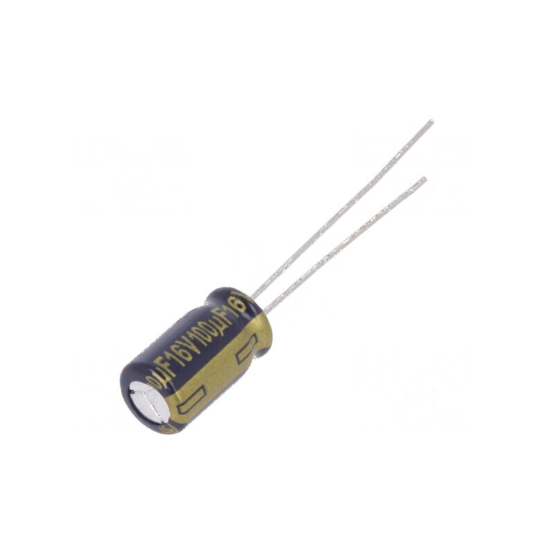 Condensator electrolitic low ESR 100uF 16V THT Ø6,3x11,2mm | Electronic-mag.ro | Componente Electronice Condensator electrolitic low ESR 100uF 16V THT Ø6,3x11,2mm | Electronic-mag.ro | Componente Electronice
