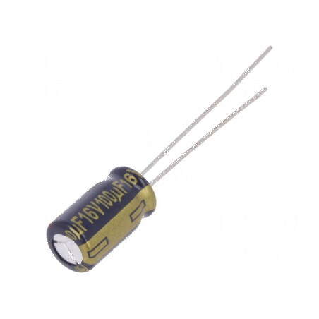 Condensator electrolitic low ESR 100uF 16V THT Ø6,3x11,2mm | Electronic-mag.ro | Componente Electronice