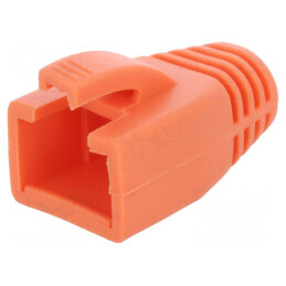 Protecție mufă RJ45 8mm portocalie | Electronic-mag.ro | Componente Electronice
