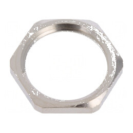 Piuliță M20 alamă nichelată 3mm, cheie 23mm, filet metric | Electronic-mag.ro | Componente Electronice