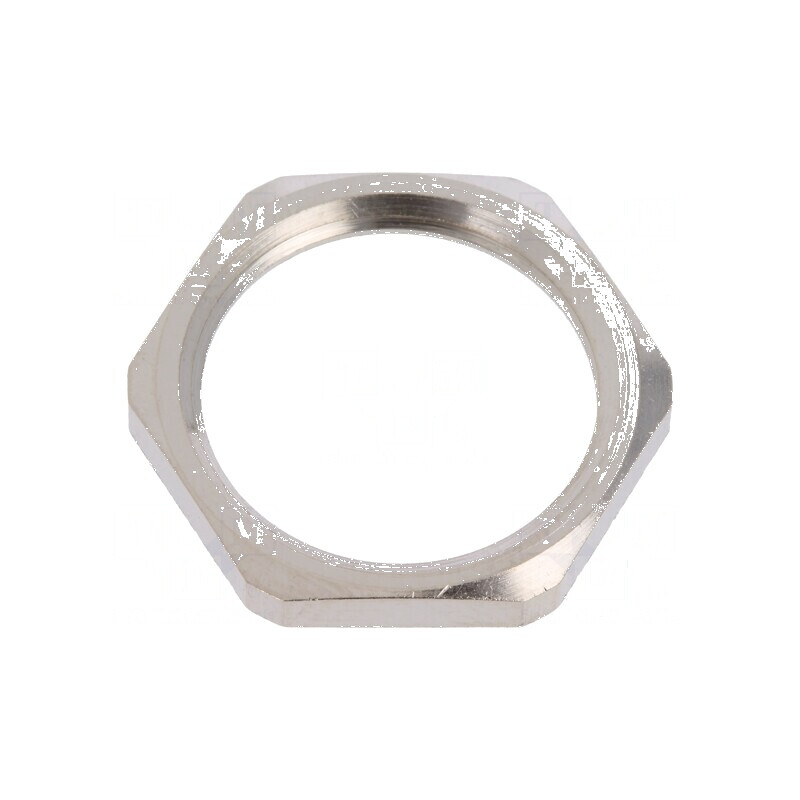 Piuliță M20 alamă nichelată 3mm, cheie 23mm, filet metric | Electronic-mag.ro | Componente Electronice