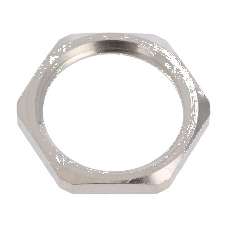 Piuliță M20 alamă nichelată 3mm, cheie 23mm, filet metric | Electronic-mag.ro | Componente Electronice