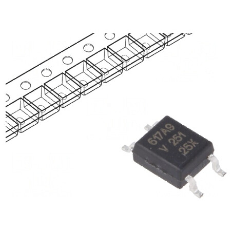 Optocuplor SMD 1 Canal, 3,75kV Izolație, 80V Uce, Tranzistori | Electronic-mag.ro | Componente Electronice