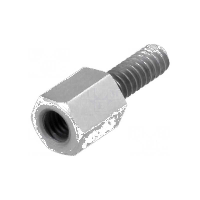 Piuliță distanțieră filetată 6mm M3 alamă nichel | Electronic-mag.ro | Componente Electronice