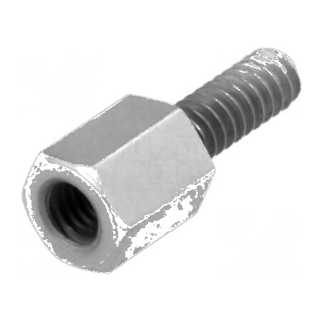 Piuliță distanțieră filetată 6mm M3 alamă nichel | Electronic-mag.ro | Componente Electronice