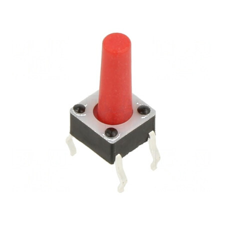 Microîntrerupător TACT SPST-NO 0,05A/12VDC THT 2,45N | Electronic-mag.ro | Componente Electronice