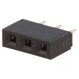 Conector şiruri pini soclu mamă PIN 3 drept 2,54mm THT 1x3 | Electronic-mag.ro | Componente Electronice