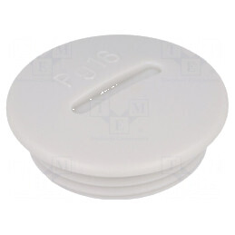 Capac de protecţie PG16 IP54 polistiren gri deschis 6mm | Electronic-mag.ro | Componente Electronice