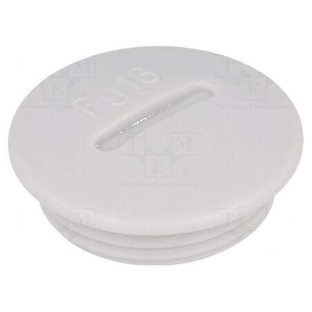 Capac de protecţie PG16 IP54 polistiren gri deschis 6mm | Electronic-mag.ro | Componente Electronice