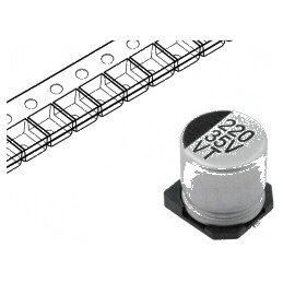Condensator electrolitic SMD 220uF 35V Ø10x10,5mm ±20% | Electronic-mag.ro | Componente Electronice