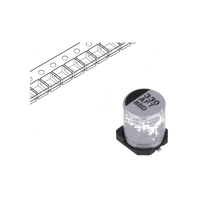 Condensator electrolitic low ESR SMD 330uF 10VDC Ø6,3x7,7mm | Electronic-mag.ro | Componente Electronice
