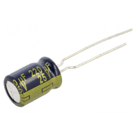 Condensator electrolitic low ESR 220uF 25VDC THT Ø8x11,5mm | Electronic-mag.ro | Componente Electronice
