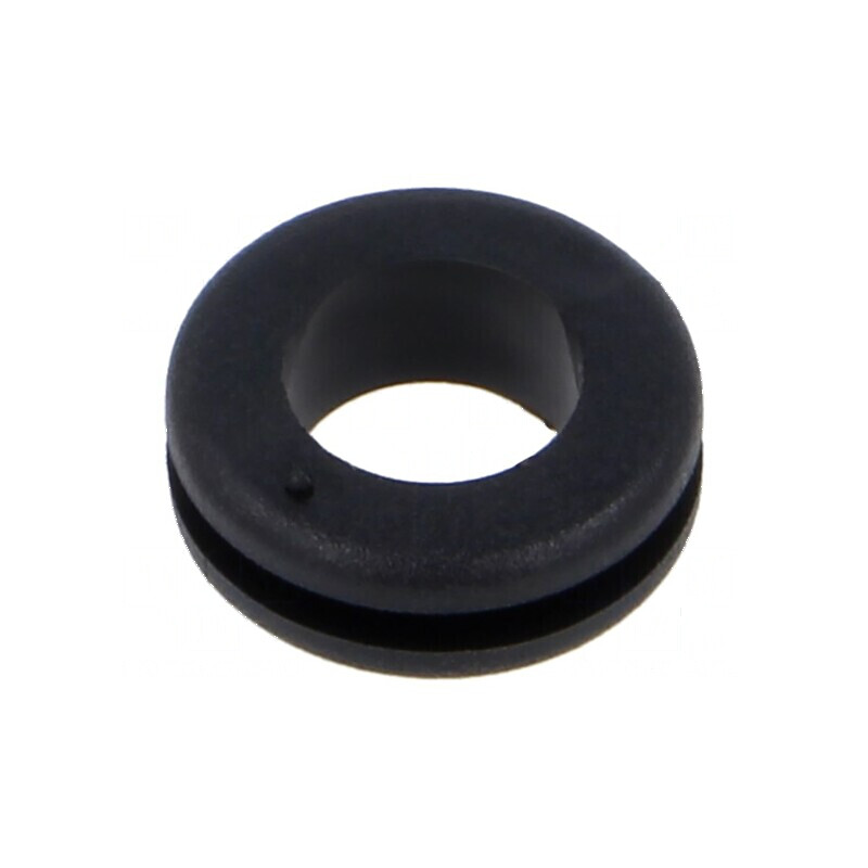 Manșon negru Ø 11mm, Ø orificiu 8mm, grosime panou max. 1,6mm | Electronic-mag.ro | Componente Electronice