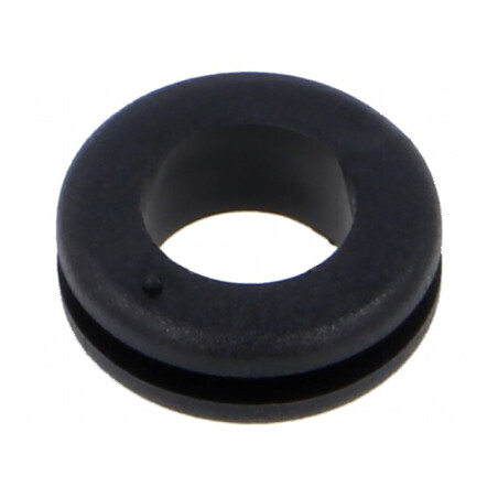 Manșon negru Ø 11mm, Ø orificiu 8mm, grosime panou max. 1,6mm | Electronic-mag.ro | Componente Electronice