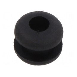 Manșon negru Ø 6,4mm pentru orificiu Ø 4mm, grosime panou max. 3mm | Electronic-mag.ro | Componente Electronice