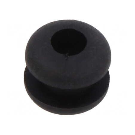 Manșon negru Ø 6,4mm pentru orificiu Ø 4mm, grosime panou max. 3mm | Electronic-mag.ro | Componente Electronice