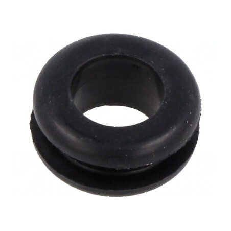 Manșon negru Ø 15mm, Ø orificiu 11mm, grosime panou max. 4mm | Electronic-mag.ro | Componente Electronice
