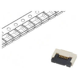 Conector FFC/FPC orizontal 6 PIN ZIF SMT 50V 0,4A | Electronic-mag.ro | Componente Electronice