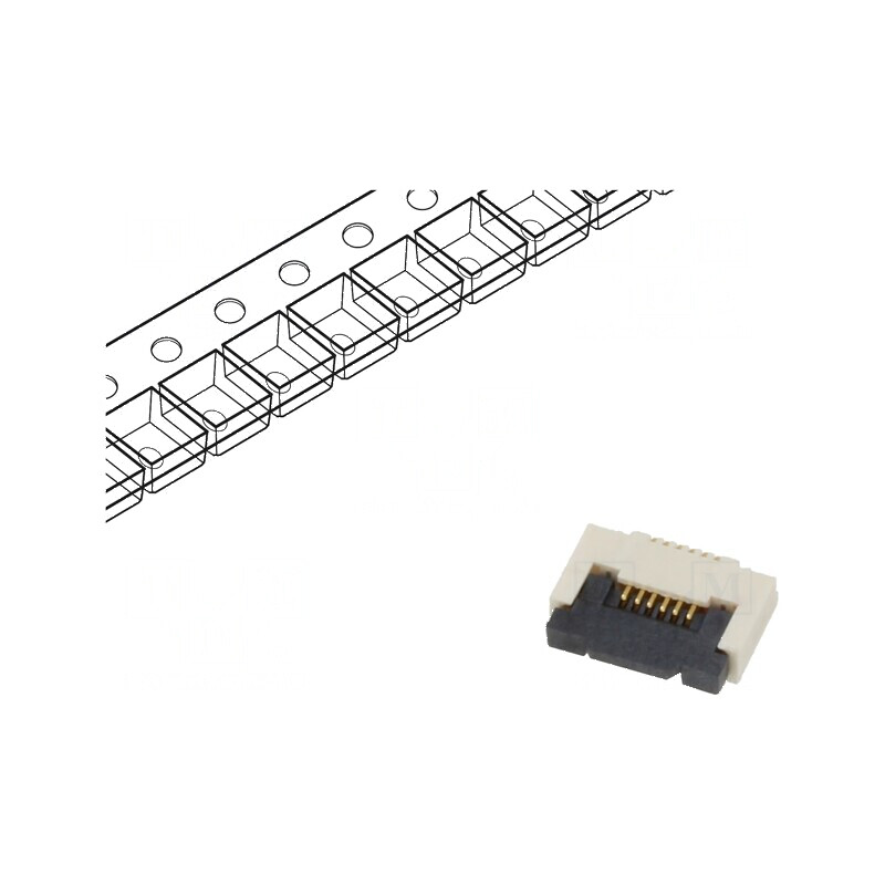 Conector FFC/FPC orizontal 6 PIN ZIF SMT 50V 0,4A | Electronic-mag.ro | Componente Electronice