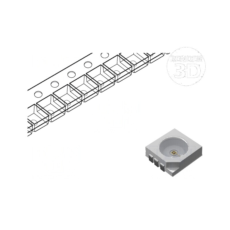 LED SMD RGB 5x5mm 120° 20mA 3,4V 4x1,6mm | Electronic-mag.ro | Componente Electronice